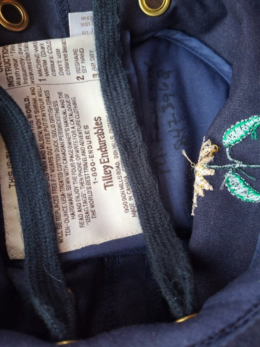 Sunflower Embroidered Navy Tilley Hat - Women - Picture 3 of 4